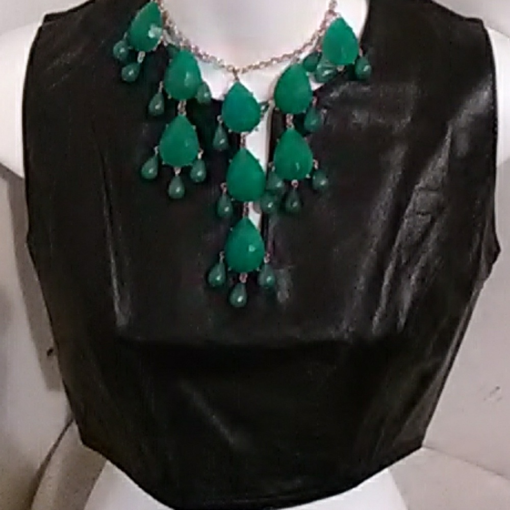 Leather half top